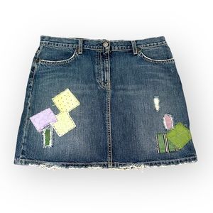 Retro J. Crew Patchwork Denim Skirt
